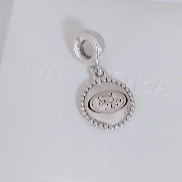 Pandora NFL SAN FRANCISCO 49ERS Football Team Dangle Charm S925 Silver with box - Picture 4 of 6